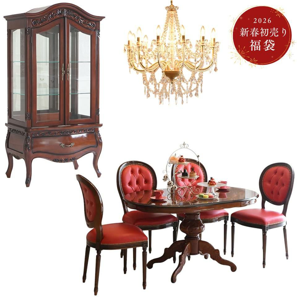 初売り限定 イタリア製 4人用 ダイニングセット 3点パック ヨーロピアン 画像1サムネイル