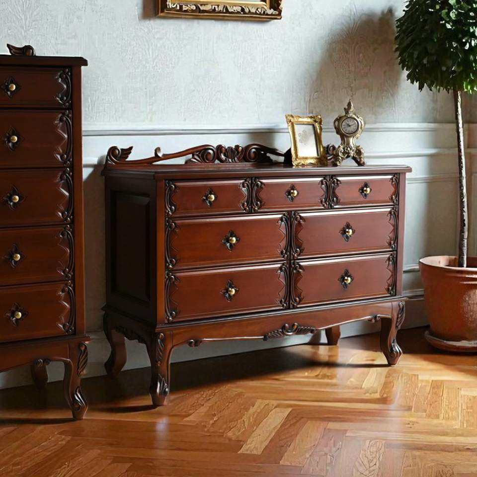 アンティーク調 パルマ マホガニー ワイド チェスト 画像4