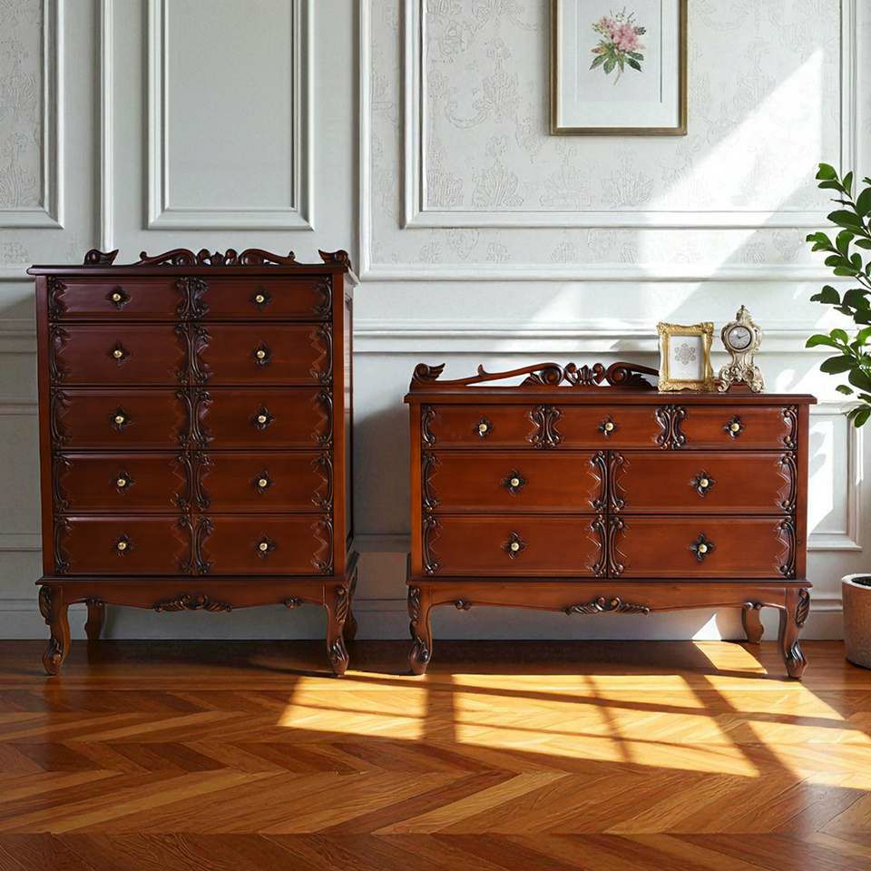 アンティーク調 パルマ マホガニー ワイド チェスト 画像5