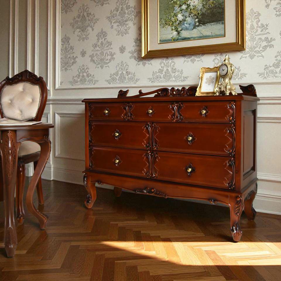 アンティーク調 パルマ マホガニー ワイド チェスト 画像18