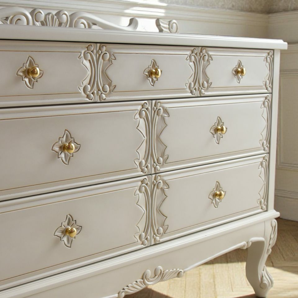 ロココ調 パルマ ワイド チェスト ホワイト 画像12