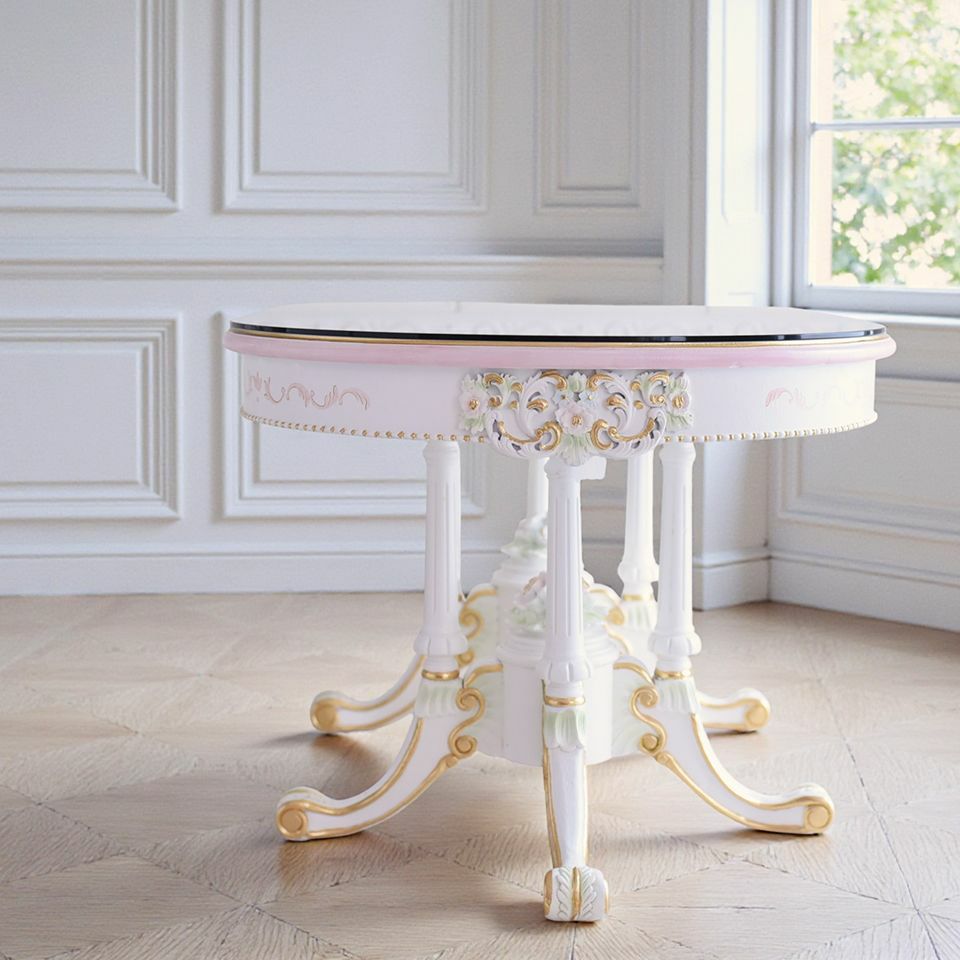 ロココ調 ROCOCO アントワネット ダイニングセット 5点 幅160cm 画像6