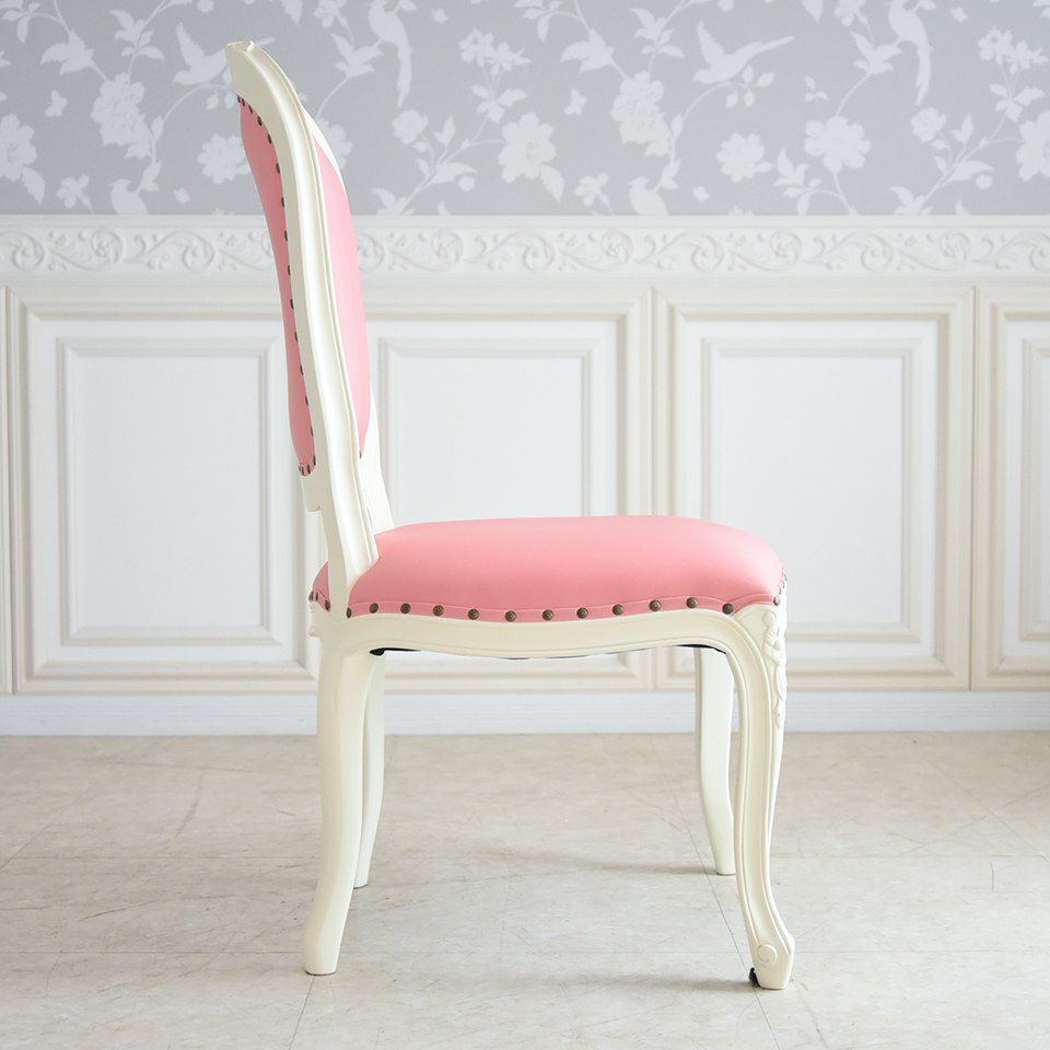 ロココ調 アントワネット ダイニングチェア ピンク 猫脚 画像5