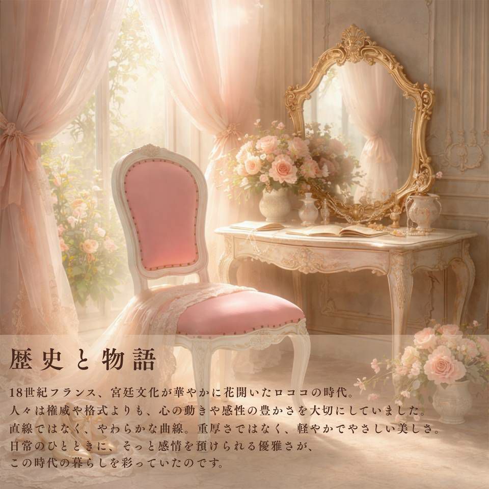 ロココ調 アントワネット ダイニングチェア ピンク 猫脚 画像13