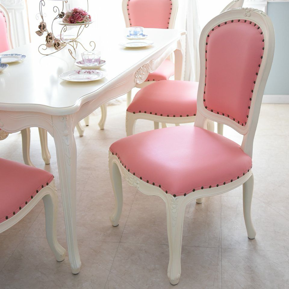 ロココ調 アントワネット ダイニングチェア ピンク 猫脚 画像15