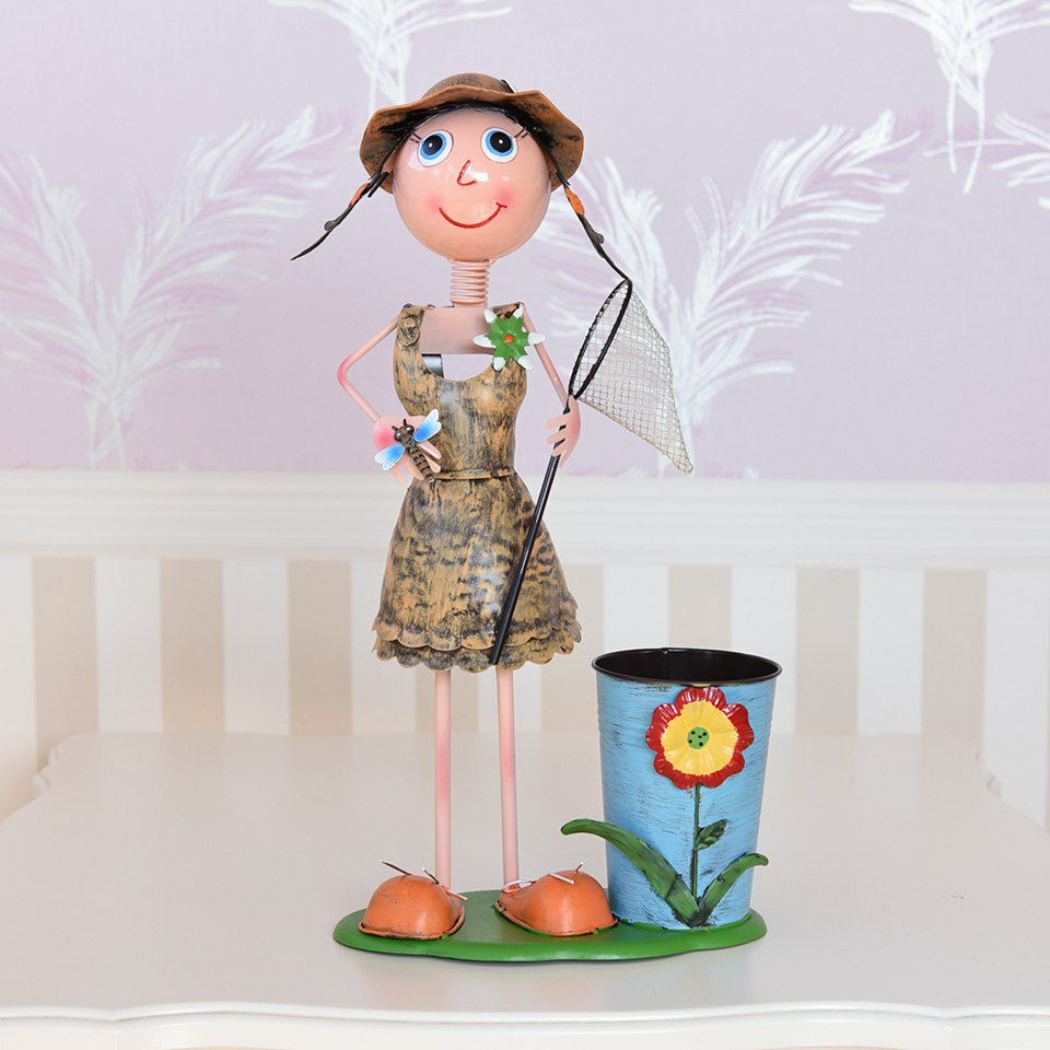 ヨーロピアン ガーデニング オブジェ 虫とり少女 画像4