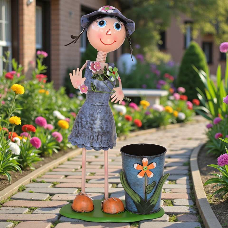 ヨーロピアン ガーデニング オブジェ 花便りの少女 画像2