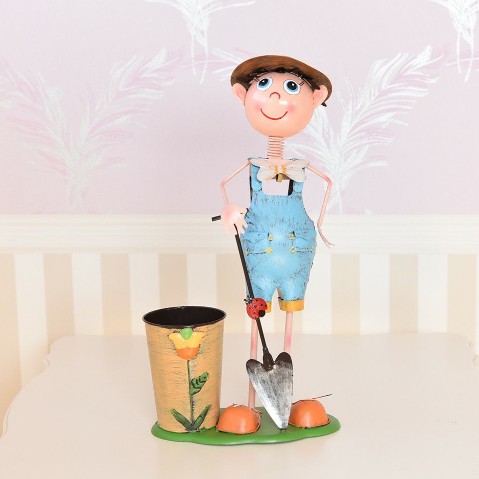 ヨーロピアン ガーデニング オブジェ 小さな庭師の少年 画像4