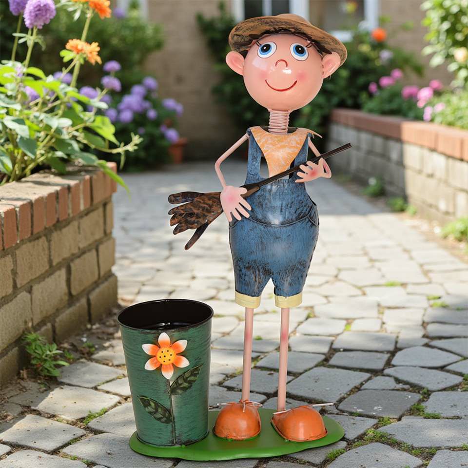 ヨーロピアン ガーデニング オブジェ 夕暮れのわんぱく少年 画像2