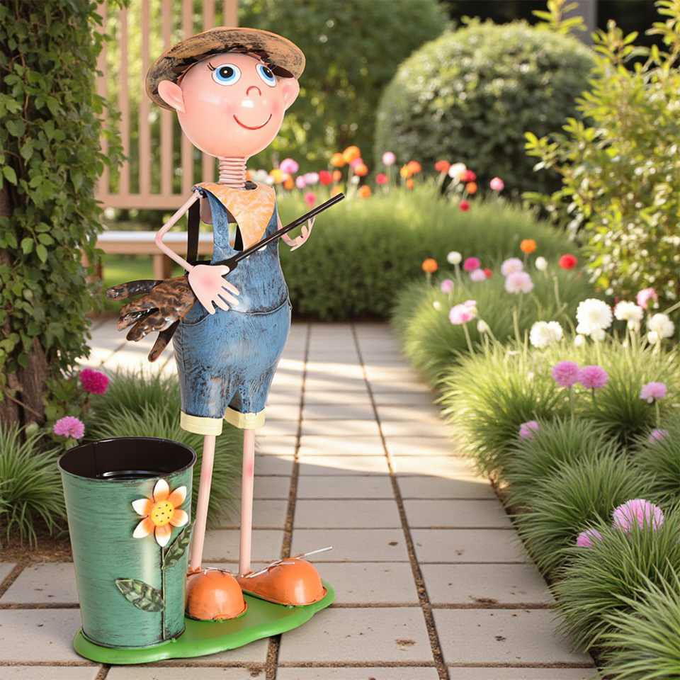 ヨーロピアン ガーデニング オブジェ 夕暮れのわんぱく少年 画像3