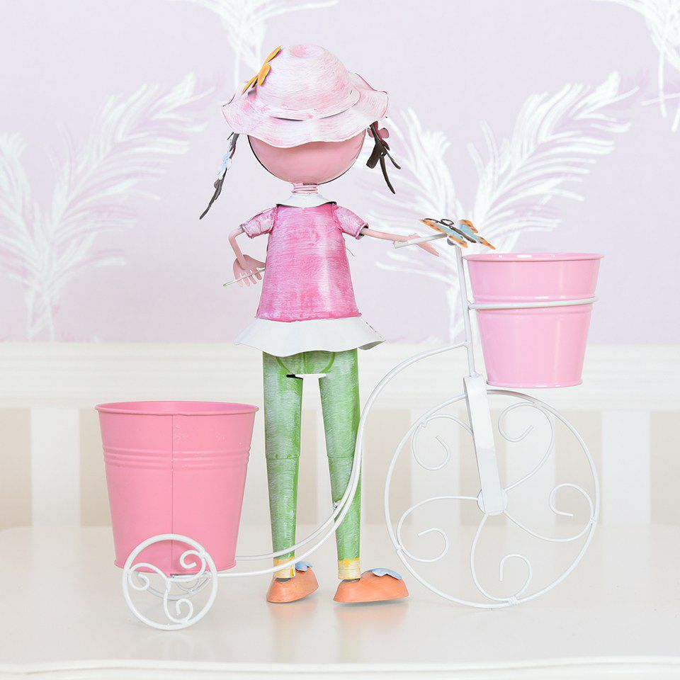 ヨーロピアン ガーデニング オブジェ 自転車の少女 画像6