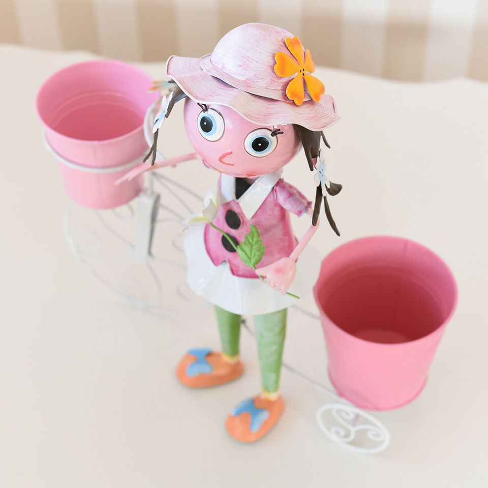 ヨーロピアン ガーデニング オブジェ 自転車の少女 画像15