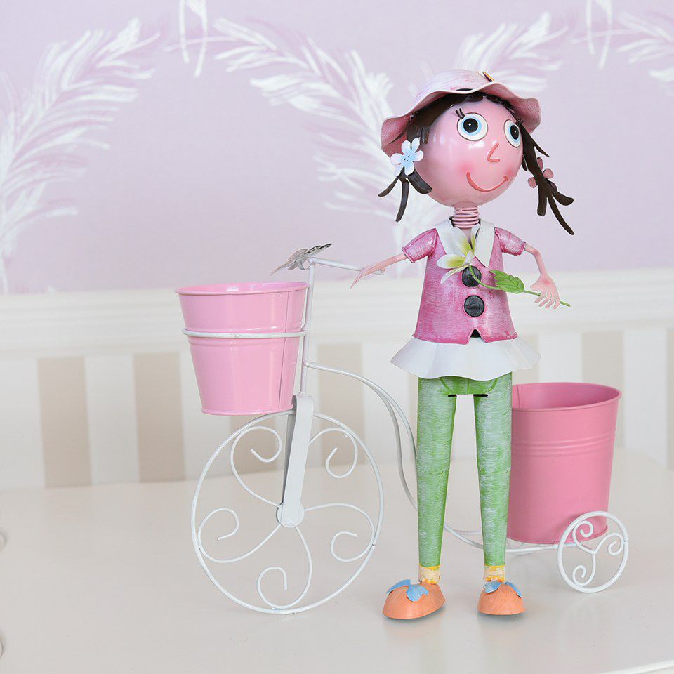 ヨーロピアン ガーデニング オブジェ 自転車の少女 画像16