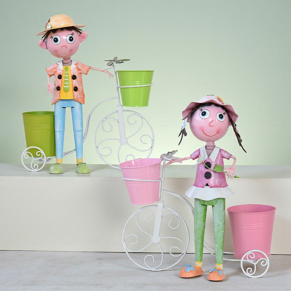 ヨーロピアン ガーデニング オブジェ 自転車の少年 画像17