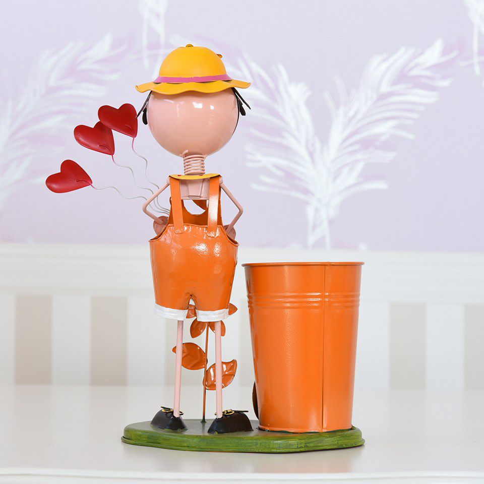 ヨーロピアン ガーデニング オブジェ ハートの少年 画像6