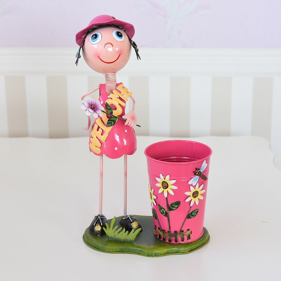 ヨーロピアン ガーデニング オブジェ WELCOMEの少女 画像4