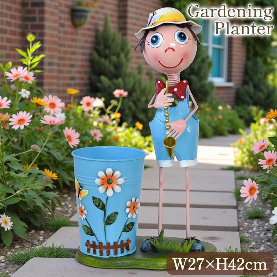 ヨーロピアン ガーデニング オブジェ ラッパの少年 画像1サムネイル