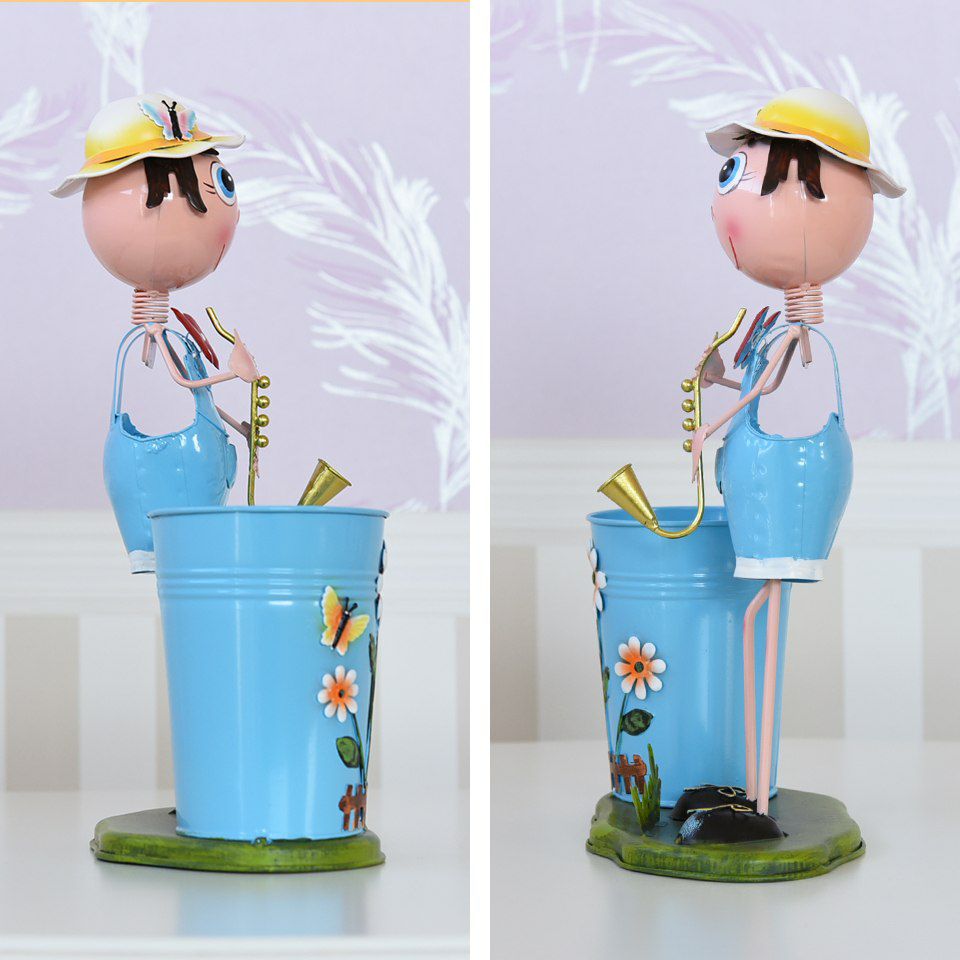 ヨーロピアン ガーデニング オブジェ ラッパの少年 画像5