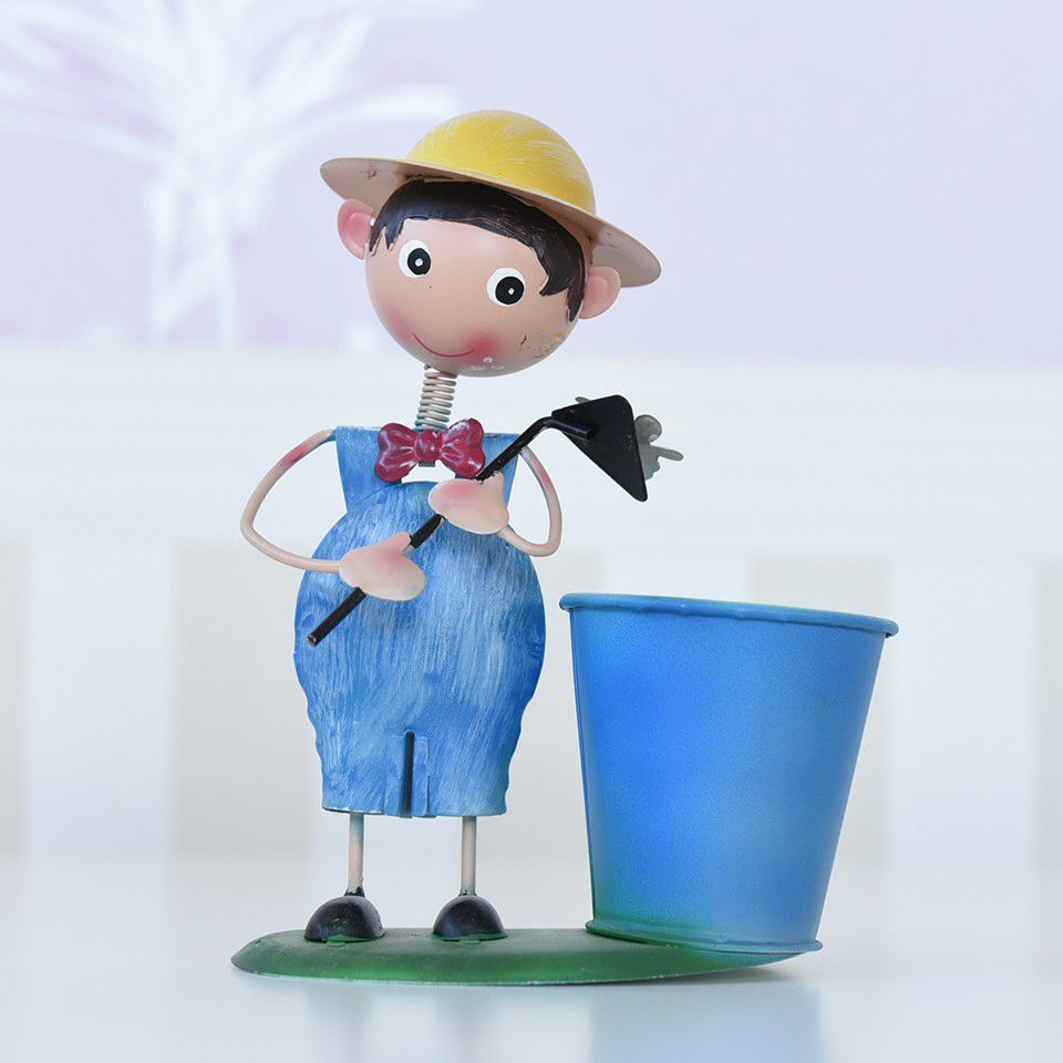 ヨーロピアン ガーデニング オブジェ ミニ 庭仕事の少年 画像4