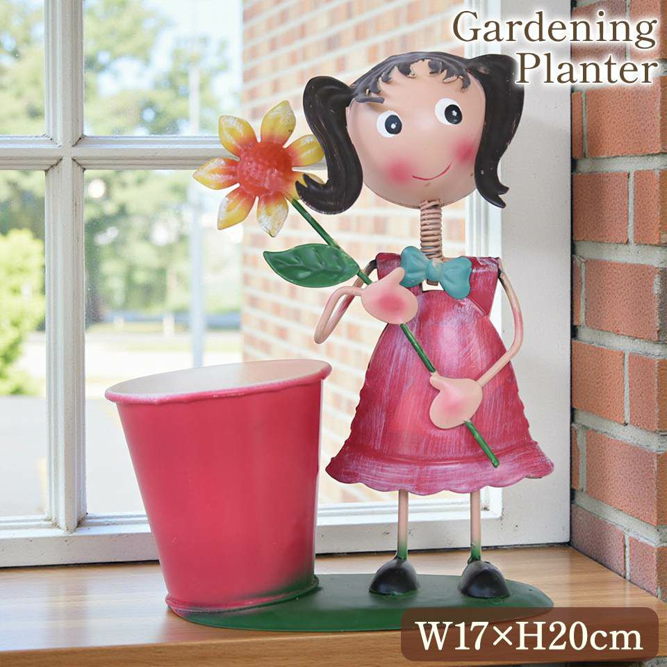 ヨーロピアン ガーデニング オブジェ ミニ ツインテール少女 画像1サムネイル
