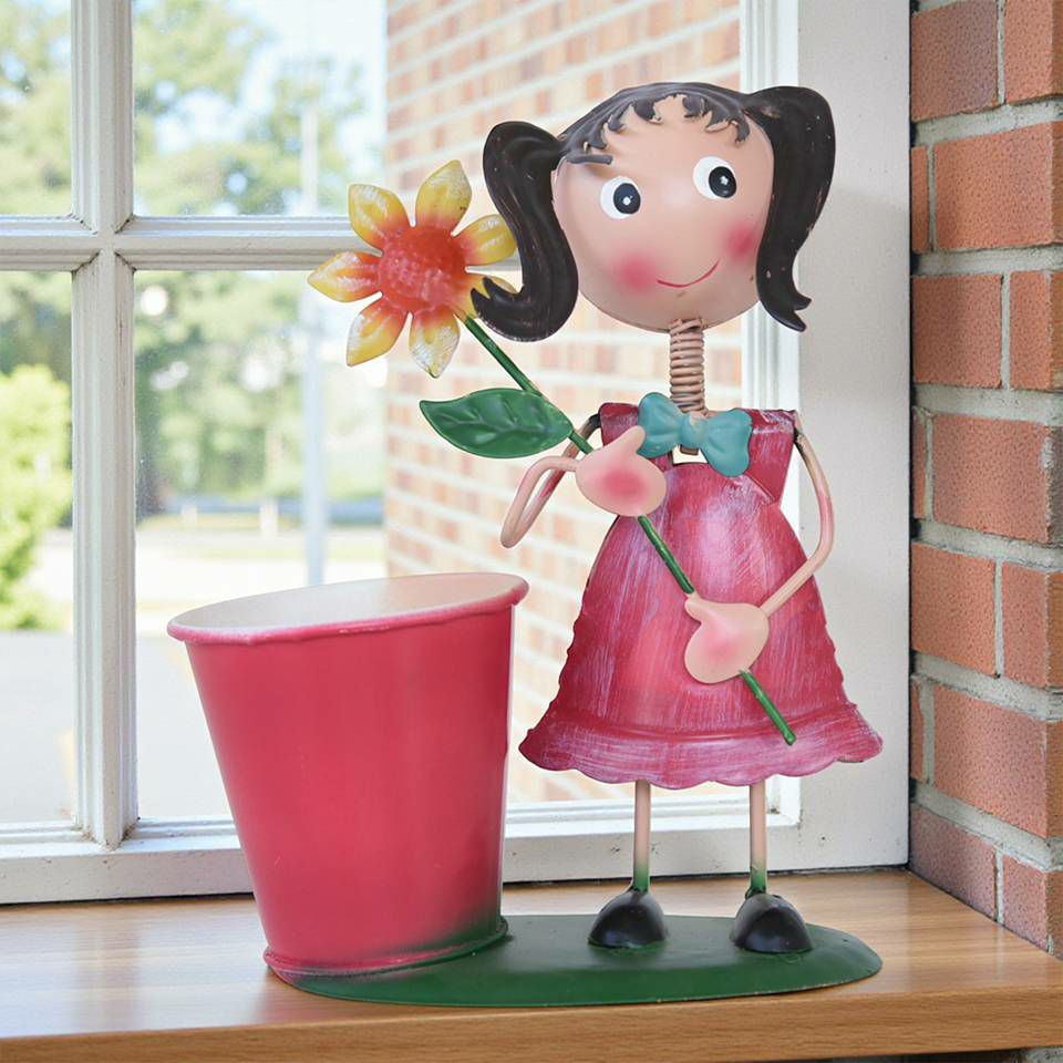 ヨーロピアン ガーデニング オブジェ ミニ ツインテール少女 画像2