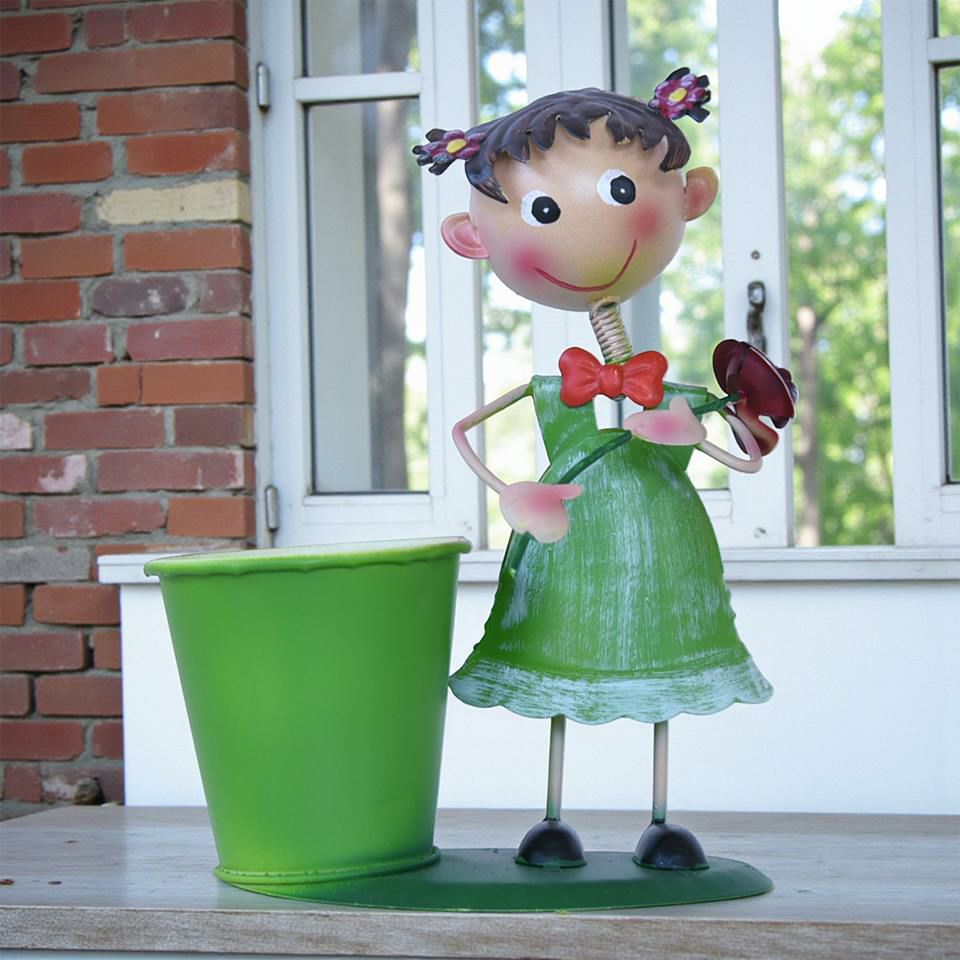 ヨーロピアン ガーデニング オブジェ ミニ ごきげんな少女 画像2