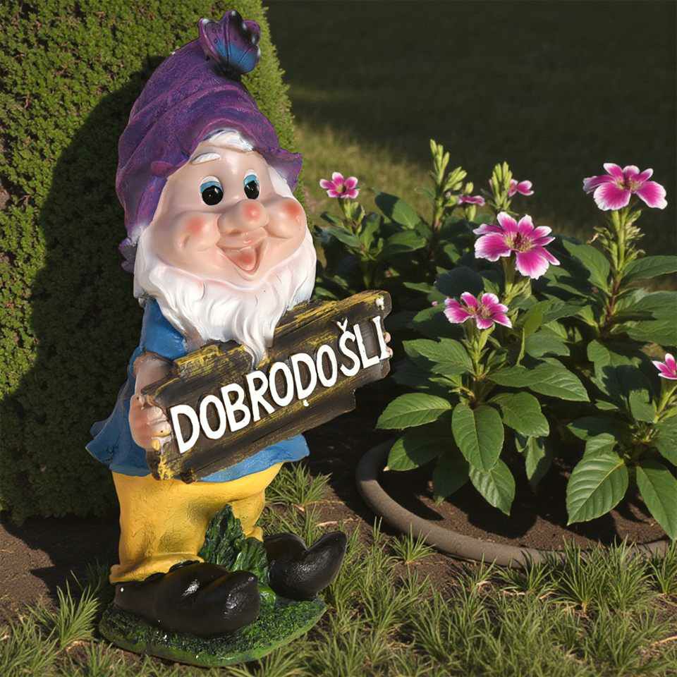 ガーデニング オブジェ ウェルカムドワーフ パープル 画像3