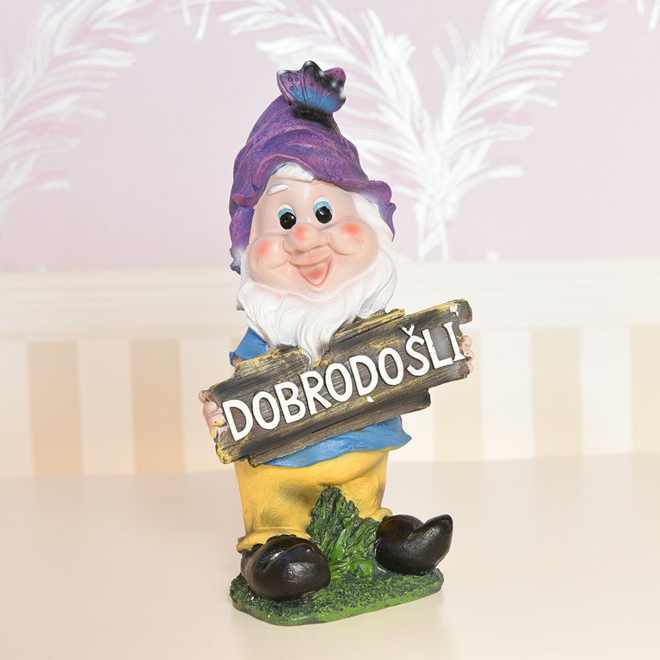 ガーデニング オブジェ ウェルカムドワーフ パープル 画像4