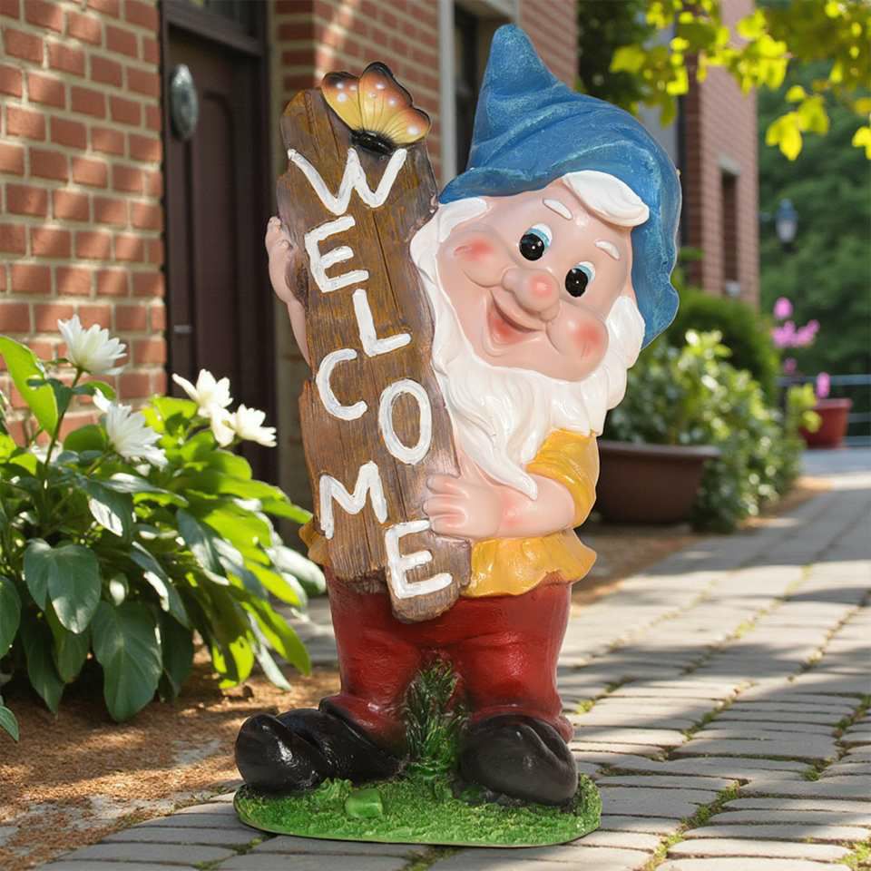 ガーデニング オブジェ ウェルカムドワーフ ブルー 画像2