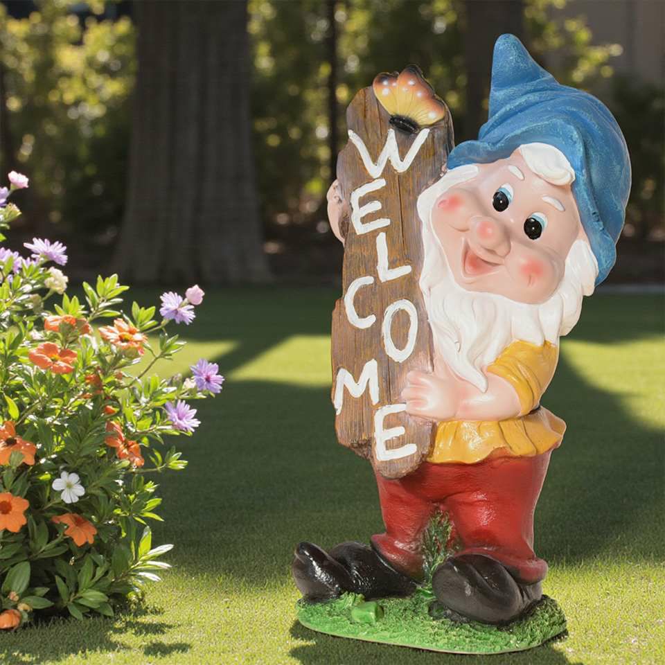 ガーデニング オブジェ ウェルカムドワーフ ブルー 画像3