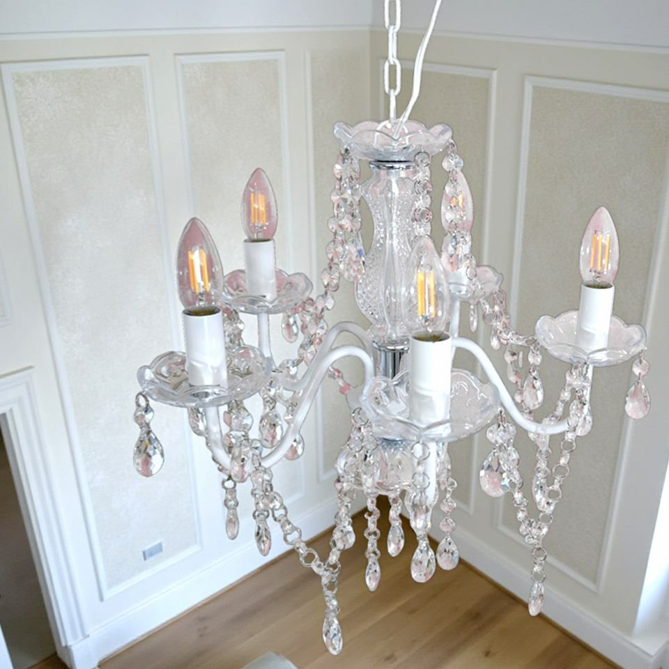 ロココ調 シャンデリア 5灯 ホワイト 画像9