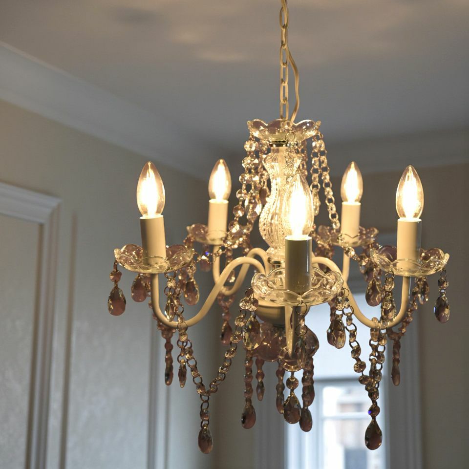 ロココ調 シャンデリア 5灯 ホワイト 画像14