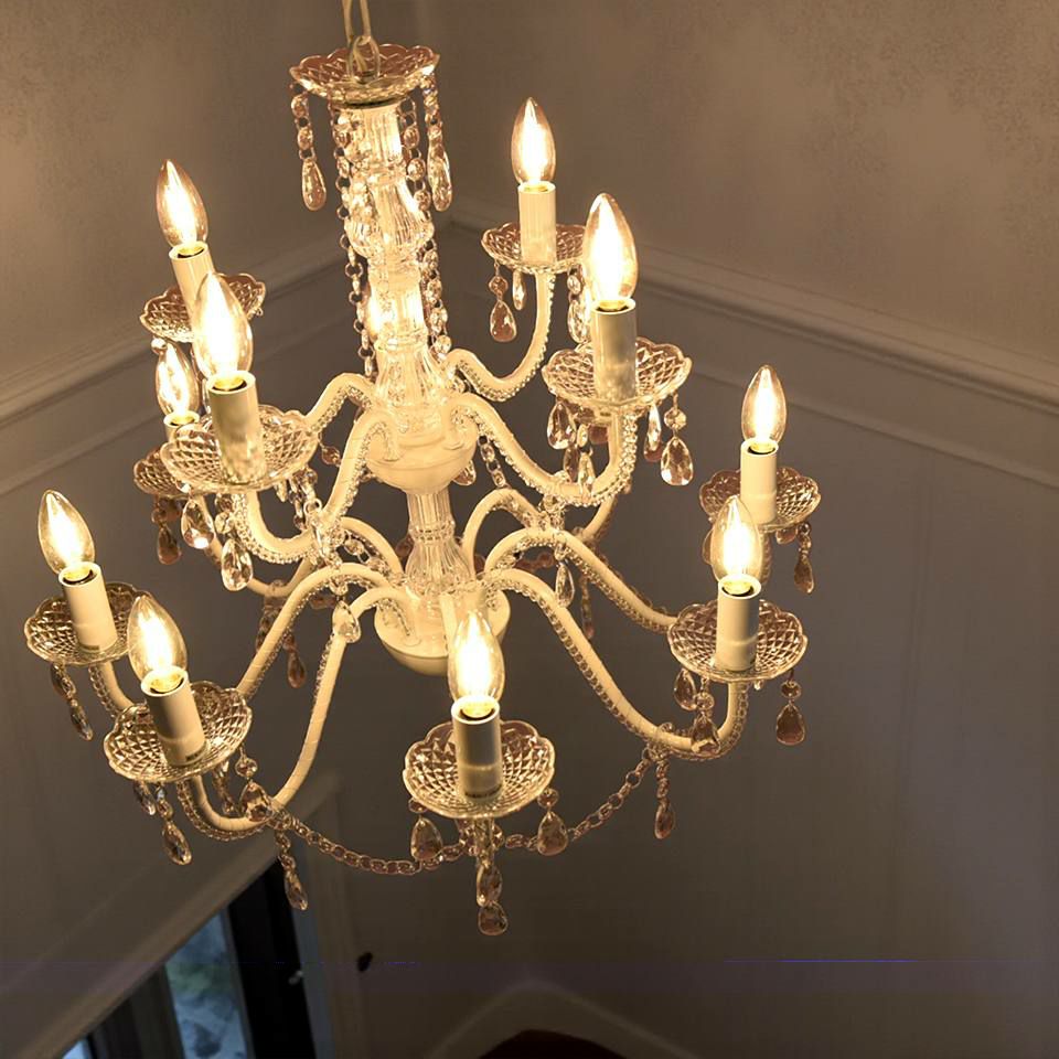 ロココ調 シャンデリア 12灯 ホワイト 画像2