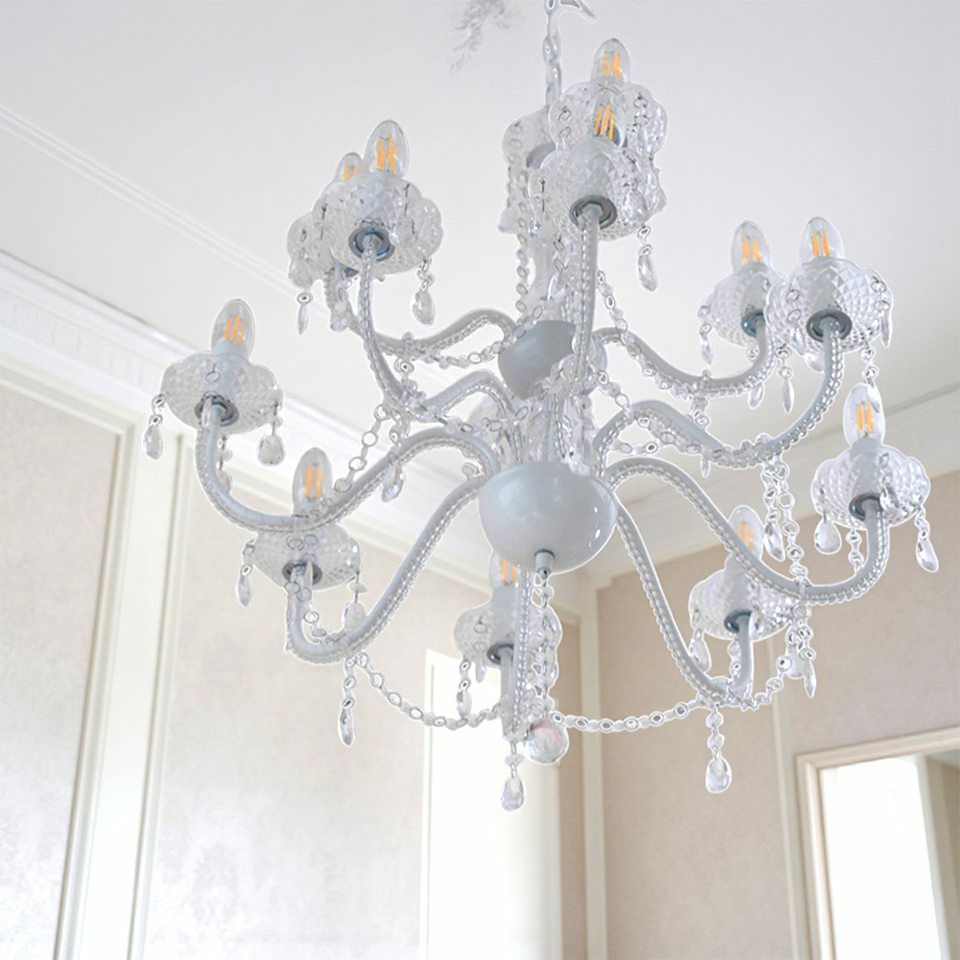 ロココ調 シャンデリア 12灯 ホワイト 画像9