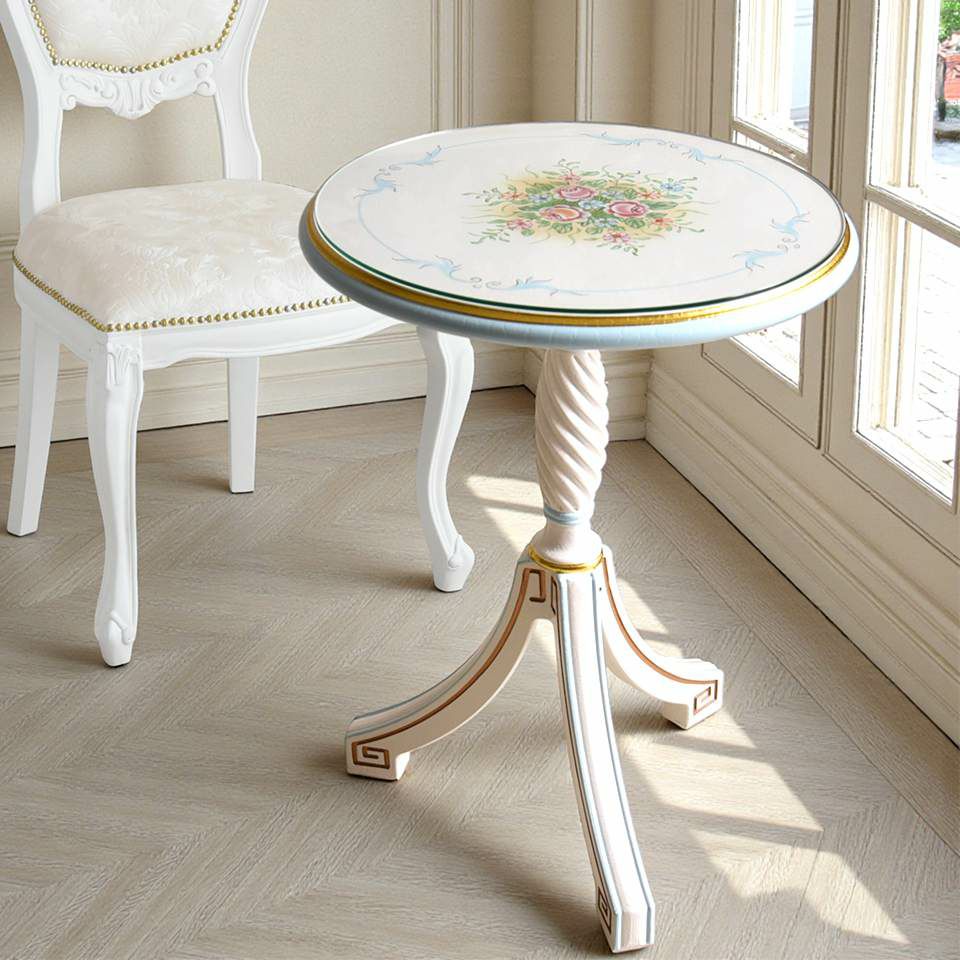 ロココ調 アントワネット カフェテーブル ブルー 画像2