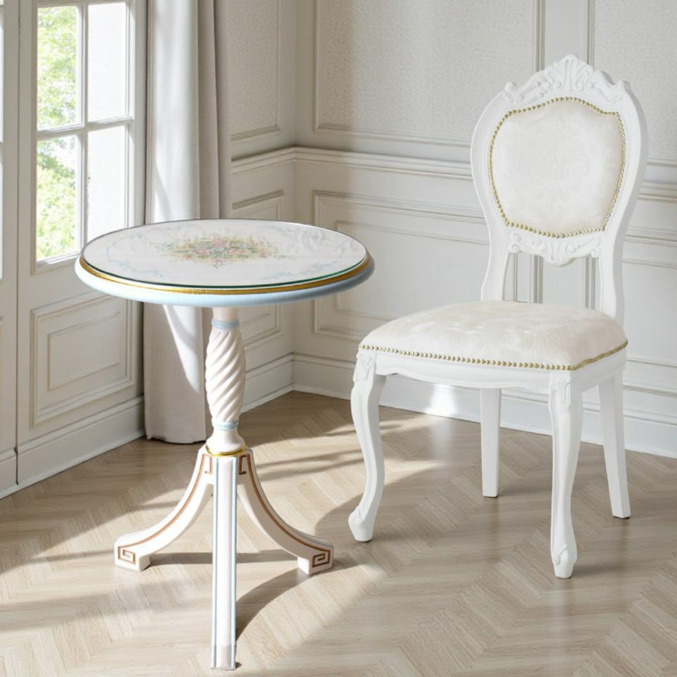 ロココ調 アントワネット カフェテーブル ブルー 画像4