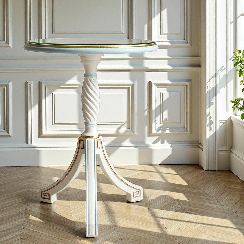 ロココ調 アントワネット カフェテーブル ブルー 画像5