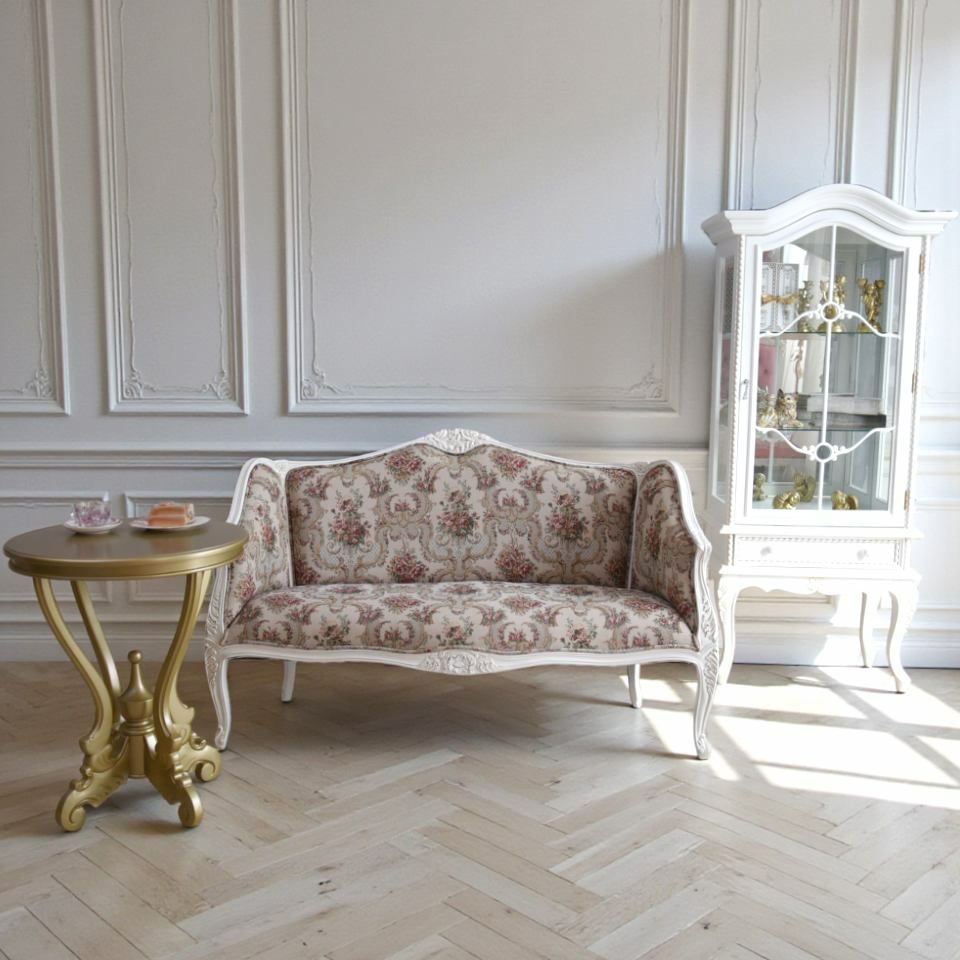 ロココ調 ジュリア 2人掛け ソファ ホワイト 画像3