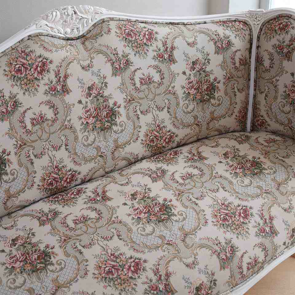 ロココ調 ジュリア 2人掛け ソファ ホワイト 画像8