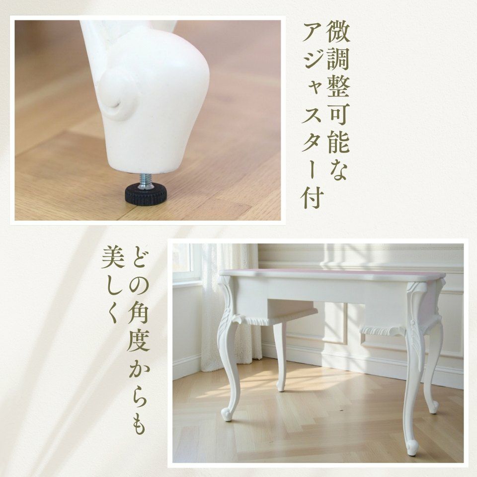 ロココ調 デスク ホワイト 机 画像11